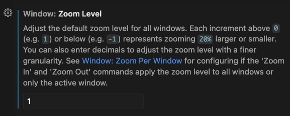 Cursor zoom level setting